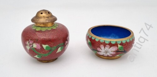 Солонка и перечница. Клуазоне, Китай, 50-е гг.