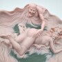 Визитница, настольное украшение. Похотливый старичок и барышня. Бисквит. Германия. Ню.