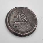 Пудреница. Медный всадник. Серебро, 875 с головой. Петр первый.