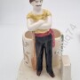 Карандашница. Человек у бочки.  Конаково, автор Фрих Хар,1930-е годы. Редкая роспись.