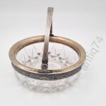 Вазочка, конфетница. Хрусталь, серебро, 875 проба.