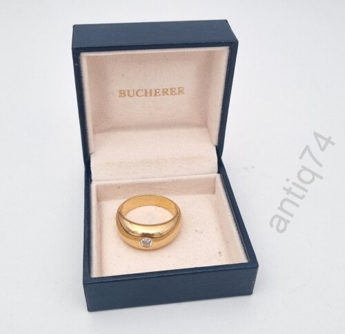 Мужское кольцо с бриллиантом 0.32 карата. Брендовое! Bucherer. Швейцария. 750 проба. Золото.