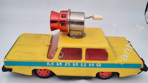 Машина ГАИ, милиция с сиреной. Игрушка СССР. 27 см.